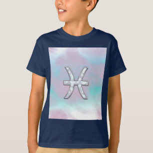 Pisces Zodiac Symbol Mother of Pearl Decor T-Shirt