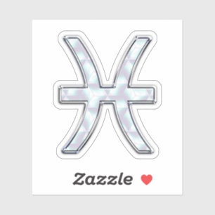 Pisces Zodiac Symbol Mother of Pearl style