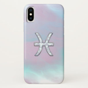 Pisces Zodiac Symbol Mother of Pearl style iPhone X Case