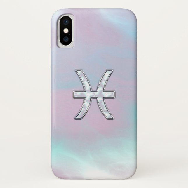 Pisces Zodiac Symbol Mother of Pearl style Case-Mate iPhone Case (Back)