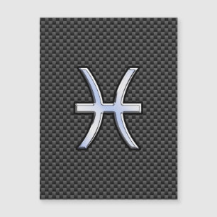 Pisces Zodiac Symbol on Carbon Fibre Style