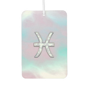Pisces Zodiac Symbol Pastel Mother of Pearl style Car Air Freshener