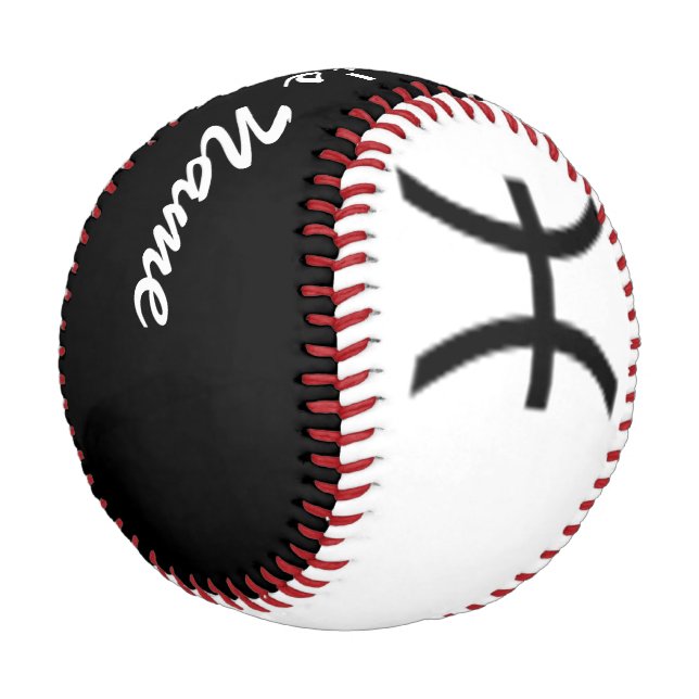 Pisces Zodiac Symbol Standard by Kenneth Yoncich Baseball (Angled)