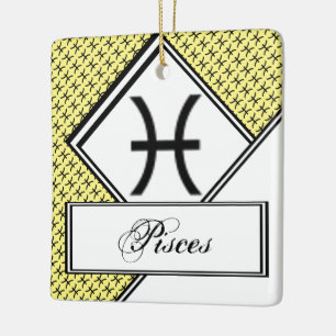 Pisces Zodiac Symbol Standard by Kenneth Yoncich Ceramic Tree Decoration