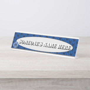 Pisces Zodiac Symbol Standard by Kenneth Yoncich Desk Name Plate