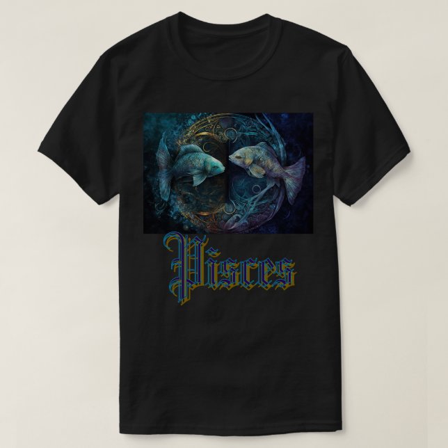 Pisces Zodiac T-Shirt (Design Front)
