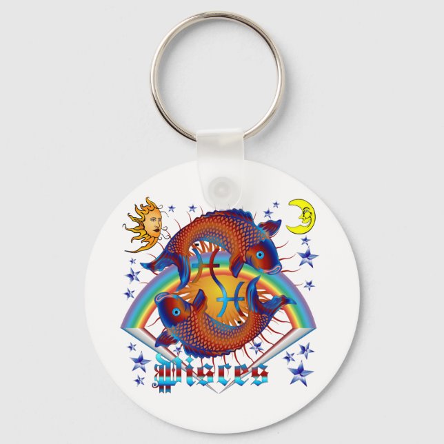 Pisces-Zodiac-V-1 Key Ring (Front)