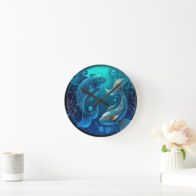 Pisces Zodiac Wall Clock (Home)