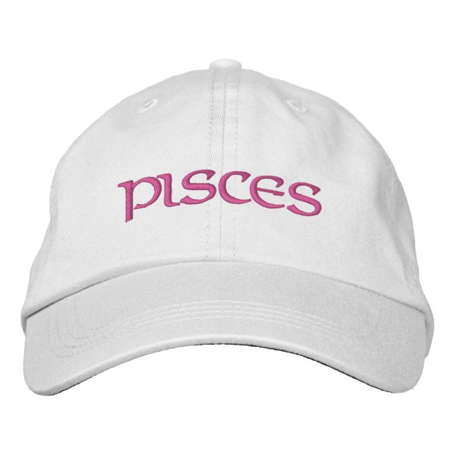 Pisces Zodiac White/Magenta Cap (Front)