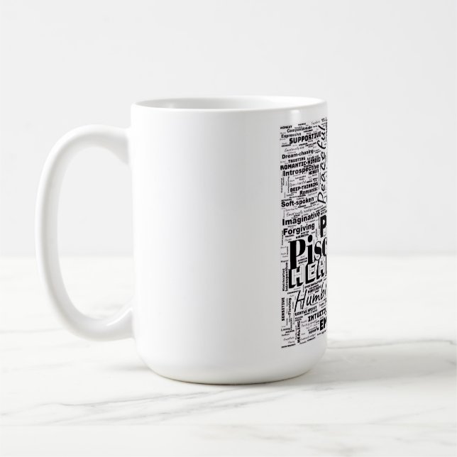 Pisces Zodiac Word Cloud Inspiration  Coffee Mug (Left)