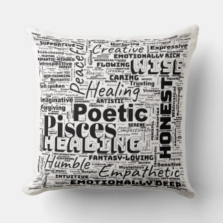 Pisces Zodiac Word Cloud Inspiration  Cushion