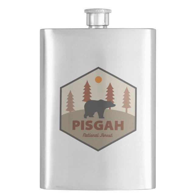 Pisgah National Forest Bear Hip Flask (Front)