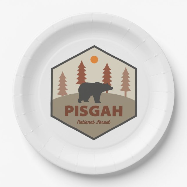 Pisgah National Forest Bear Paper Plate (Front)