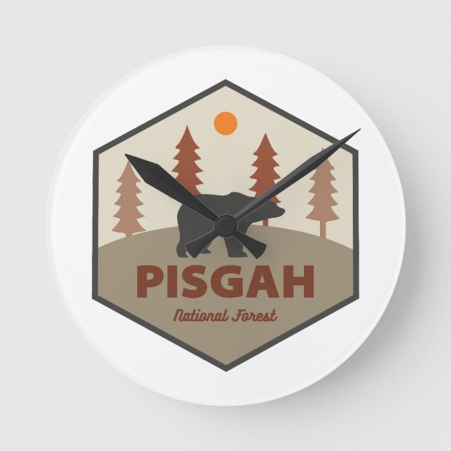 Pisgah National Forest Bear Round Clock (Front)
