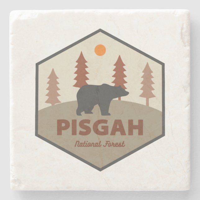 Pisgah National Forest Bear Stone Coaster (Front)