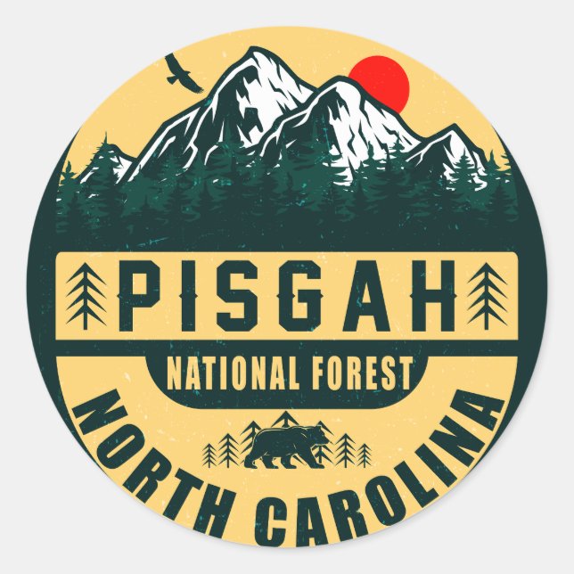Pisgah National Forest North Carolina Camping Classic Round Sticker (Front)