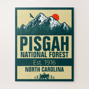 Pisgah National Forest North Carolina - Retro Jigsaw Puzzle