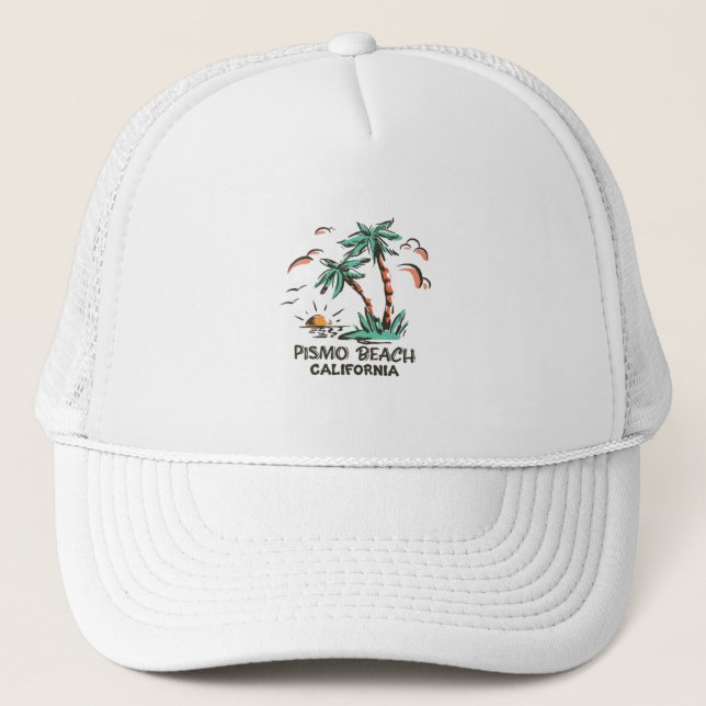 Pismo Beach - California-Colourful Sunset Trucker Hat (Front)