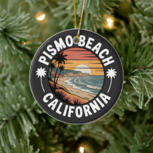Pismo Beach, California Drawing Ceramic Ornament