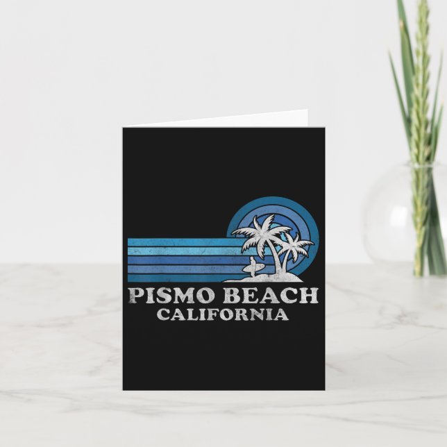 Pismo Beach California Family Summer Vacation Vint Card (Front)