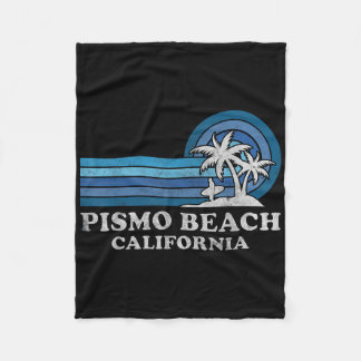 Pismo Beach California Family Summer Vacation Vint Fleece Blanket