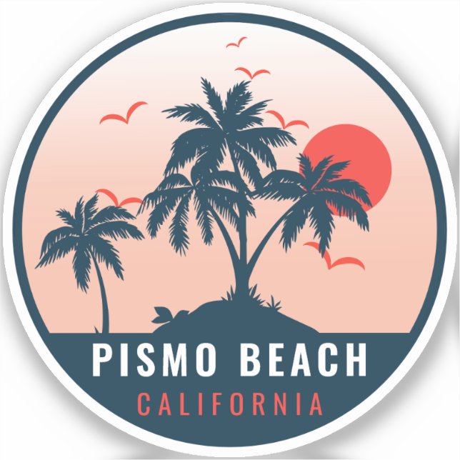 Pismo Beach California Retro Sunset Souvenirs 60s (Front)