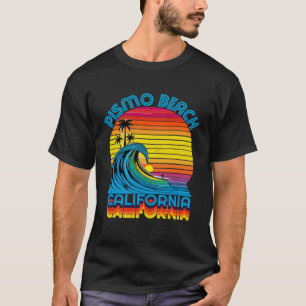 Pismo Beach California Retro Throwback Surf & Beac T-Shirt