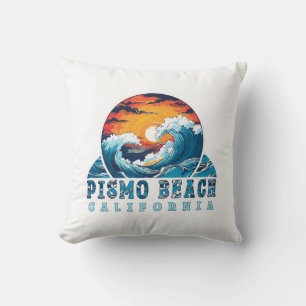 Pismo Beach California Surfers T-Shirt Cushion
