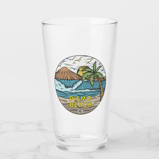Pismo Beach California Vintage  Glass (Front)