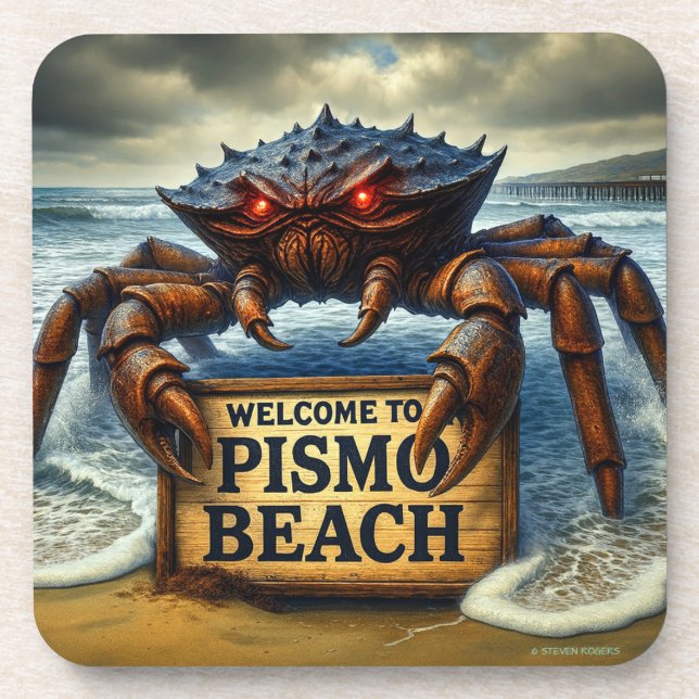 PISMO BEACH - "CLAWS OF THE COAST."   COASTER (Front)