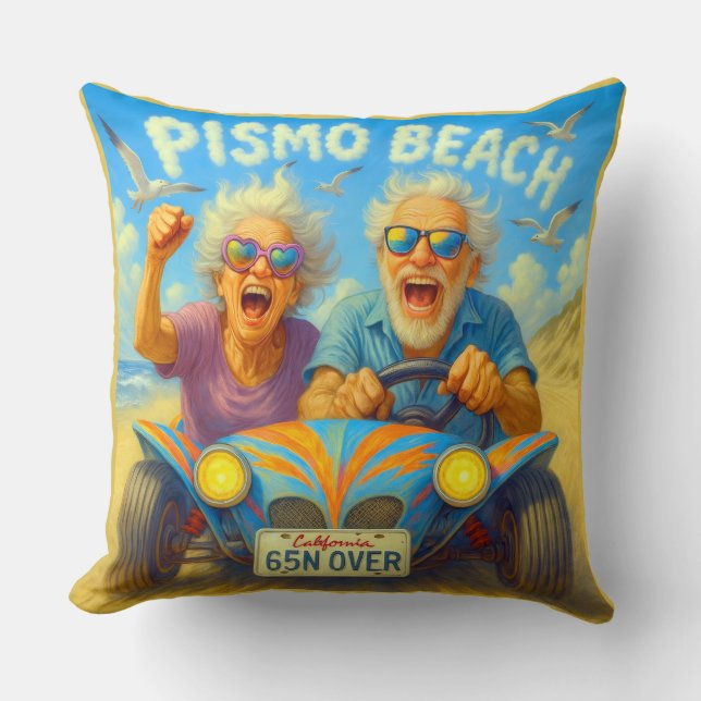 PISMO BEACH — joy at full throttle. Cushion (Front)