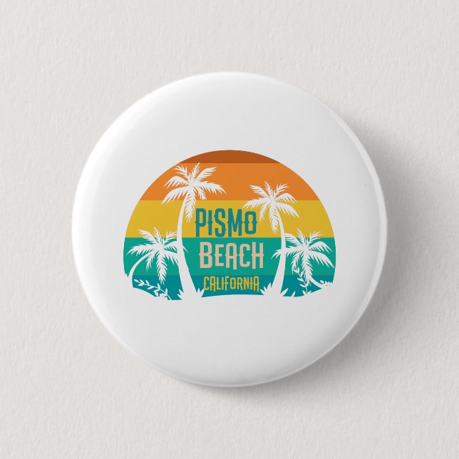 Pismo Beach Retro 6 Cm Round Badge (Front)