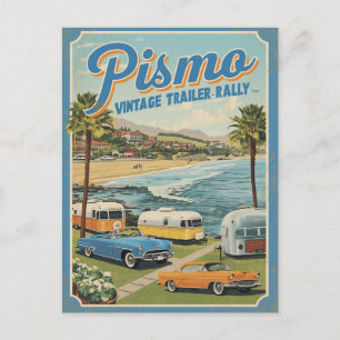 Pismo Beach Vintage Coastal Scene Postcard