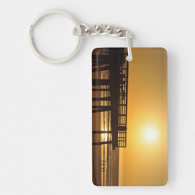 Pismo Pier in the Sun Key Ring (Front)