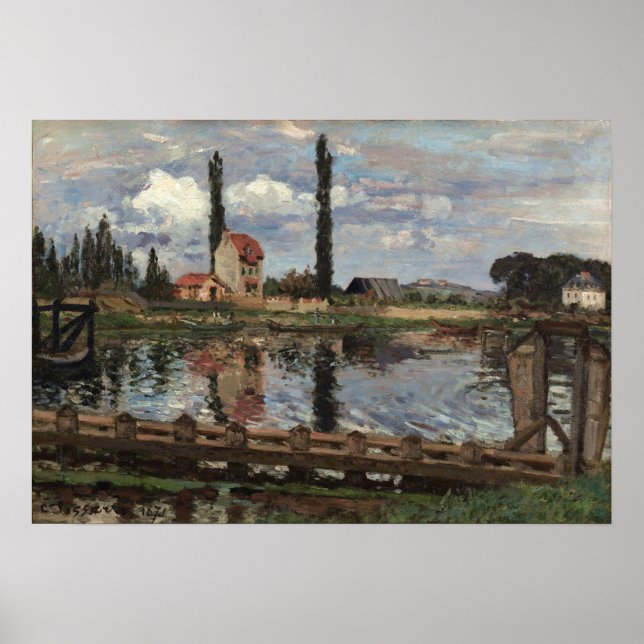 Pissarro - Au Bord De La Seine À Port Marly 1871 Poster (Front)