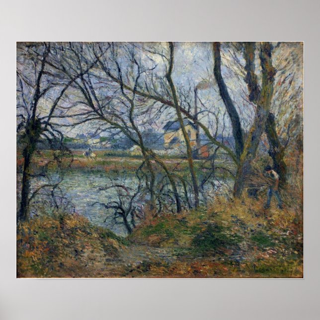 Pissarro - Banks Of Oise Near Pontoise Grey Weathe Poster (Front)