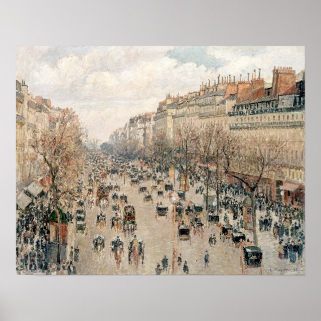 Pissarro - Boulevard Montmartre, Afternoon Sun Poster (Front)