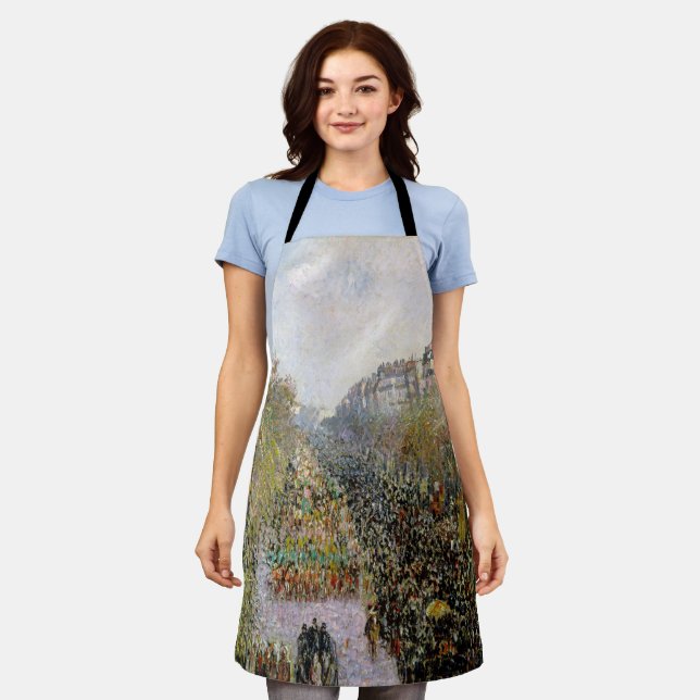 Pissarro - Boulevard Montmartre, Mardi Gras Apron (Worn)