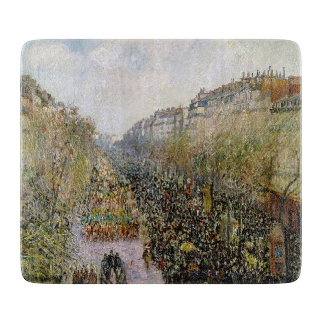 Pissarro - Boulevard Montmartre, Mardi Gras Cutting Board (Front)