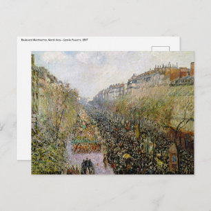 Pissarro - Boulevard Montmartre, Mardi Gras Postcard