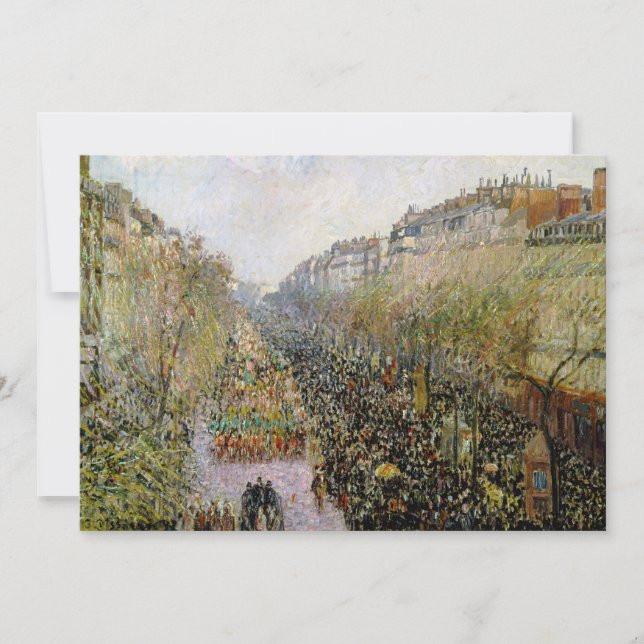 Pissarro - Boulevard Montmartre, Mardi Gras Thank You Card (Front)