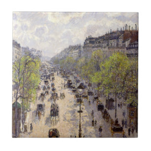 Pissarro - Boulevard Montmartre, Spring Ceramic Tile