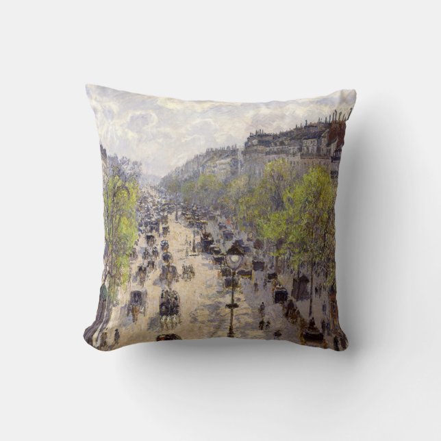 Pissarro - Boulevard Montmartre, Spring Cushion (Front)