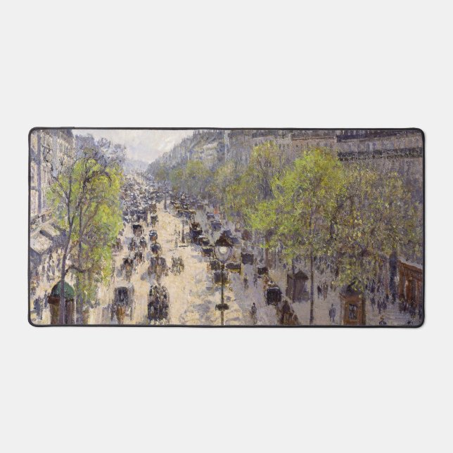 Pissarro - Boulevard Montmartre, Spring Desk Mat (Front)