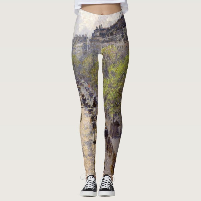 Pissarro - Boulevard Montmartre, Spring Leggings (Front)