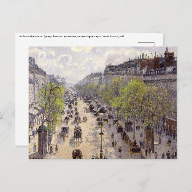 Pissarro - Boulevard Montmartre, Spring Postcard (Front/Back)