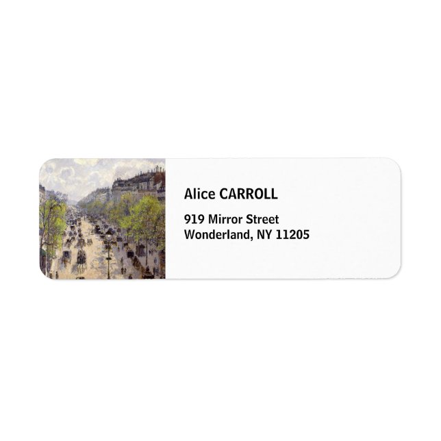Pissarro - Boulevard Montmartre, Spring Return Address Label (Front)