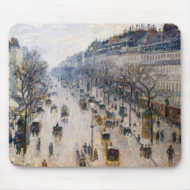 Pissarro - Boulevard Montmartre, Winter Morning Mouse Pad (Front)