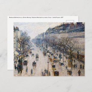Pissarro - Boulevard Montmartre, Winter Morning Postcard