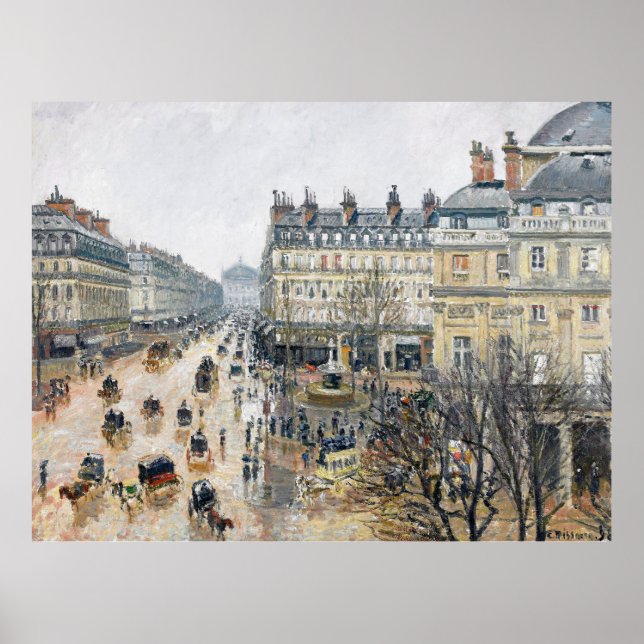Pissarro - French Theatre Square, Paris, Poster (Front)